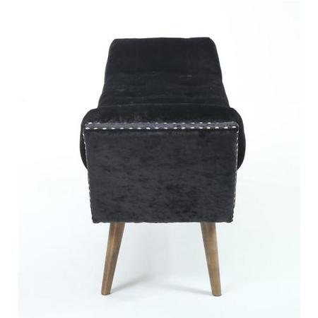 Mulberry Crushed Velvet Black Chaise