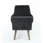 Mulberry Crushed Velvet Black Chaise