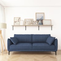 Blue 3 Seater Cord Fabric Sofa - Maeve