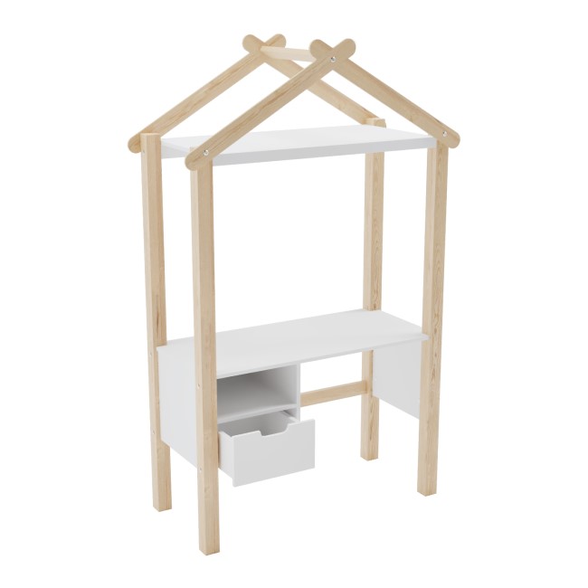 Kids White and Pine House Desk with Storage - Mylo