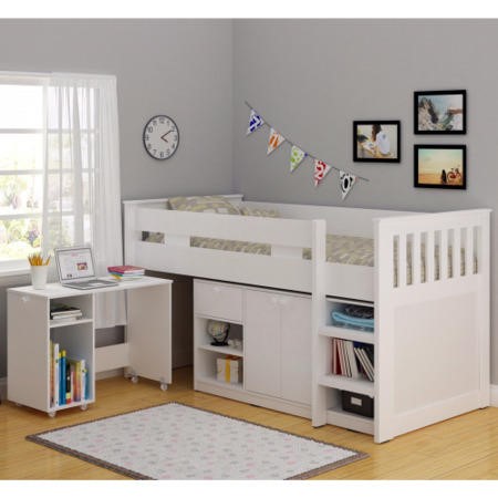 Seconique Merlin Study Mid Sleeper in White - Exclusive To