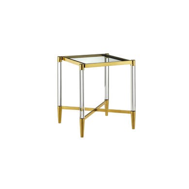 Photo of Square glass lamp table with gold frame - marissa