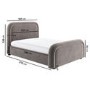 Mink Brown Velvet Double Ottoman Bed with Curved Headboard - Naomi