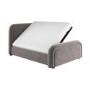 Mink Brown Velvet Double Ottoman Bed with Curved Headboard - Naomi