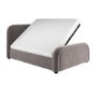 Mink Brown Velvet King Size Ottoman Bed with Curved Headboard - Naomi