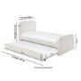 ONLY OPENED - Cream Boucle Single Guest Bed with Trundle and Curved Headboard - Naomi