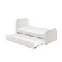 Cream Boucle Single Guest Bed with Trundle and Curved Headboard - Naomi