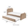ONLY OPENED - Beige Velvet Single Guest Bed with Trundle and Curved Headboard - Naomi