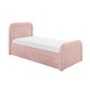 Pink Velvet Single Guest Bed with Trundle and Curved Headboard - Naomi