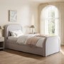 Lilac Upholstered Single Guest Bed with Trundle and Curved Headboard - Naomi