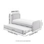 Lilac Upholstered Single Guest Bed with Trundle and Curved Headboard - Naomi