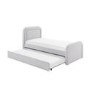 Lilac Upholstered Single Guest Bed with Trundle and Curved Headboard - Naomi
