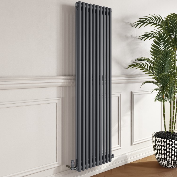 Anthracite Vertical 2 Column Traditional Radiator 1600 x 470mm - Nambi