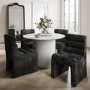Black Velvet Ribbed Dining Chair - Nami