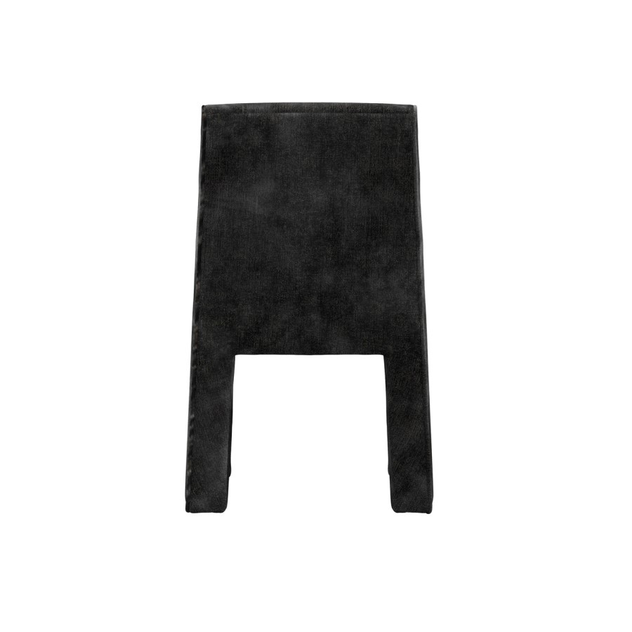 Black Velvet Ribbed Dining Chair - Nami