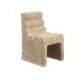 Beige Velvet Ribbed Dining Chair - Nami