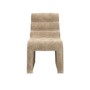 Beige Velvet Ribbed Dining Chair - Nami