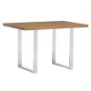 Naples Modern French Oak Dining Table with Stainless Steel Legs - 1.2m