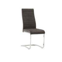 Naples Cantilever Dining Chair in Grey Antique Faux Leather