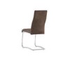 Naples Cantilever Dining Chair in Faux Brown Antique Leather 