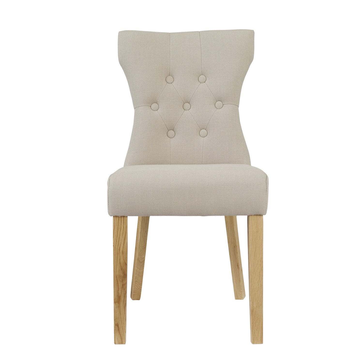 Read more about Set of 2 beige fabric dining chairs naples