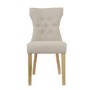 GRADE A1 - LPD Naples Pair of Dining Chairs in Beige Fabric 