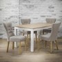 GRADE A1 - LPD Naples Pair of Dining Chairs in Beige Fabric 