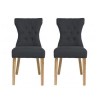 GRADE A2 - Naples Grey Dining Chairs with Oak Legs - 1 x Pair