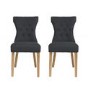 GRADE A2 - Naples Grey Dining Chairs with Oak Legs - 1 x Pair
