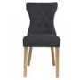 GRADE A2 - Naples Grey Dining Chairs with Oak Legs - 1 x Pair
