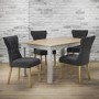 GRADE A2 - Naples Grey Dining Chairs with Oak Legs - 1 x Pair