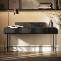 NDY002 Black Wood Desk with Drawers - Indy