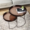 Set of 2 Metal Tables with Copper Top - Nea
