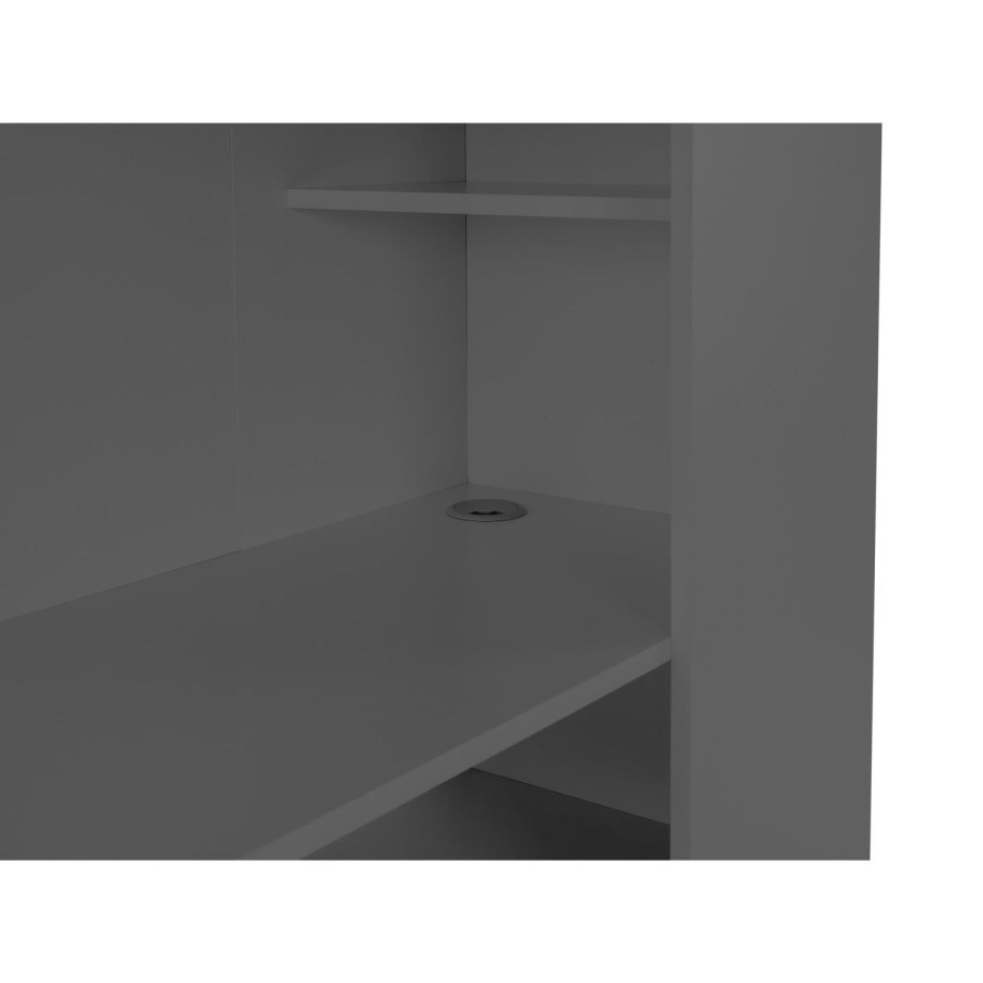 Grey High sleeper Gaming Bed With Desk and Storage - Nebula