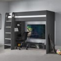 NEB001 Grey High sleeper Gaming Bed With Desk and Storage - Nebula