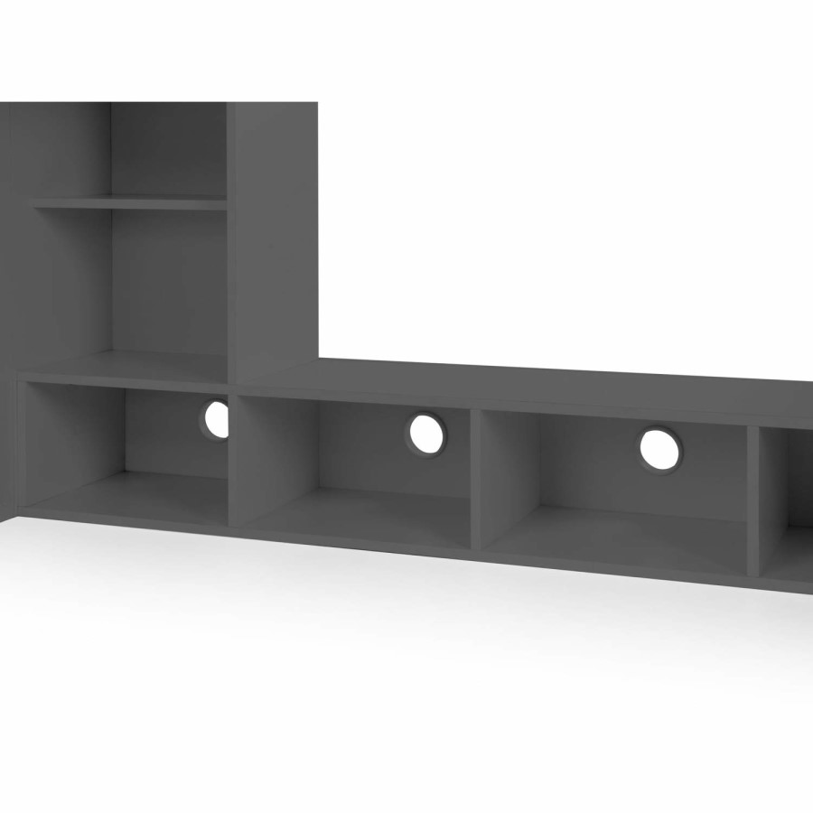 Grey High sleeper Gaming Bed With Desk and Storage - Nebula