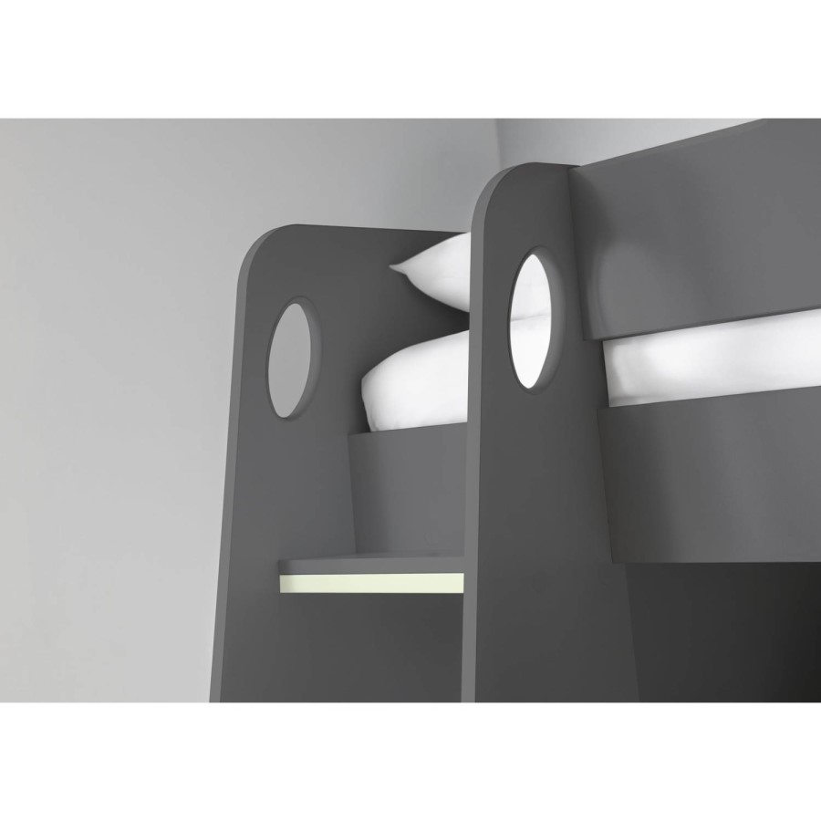 Grey High sleeper Gaming Bed With Desk and Storage - Nebula