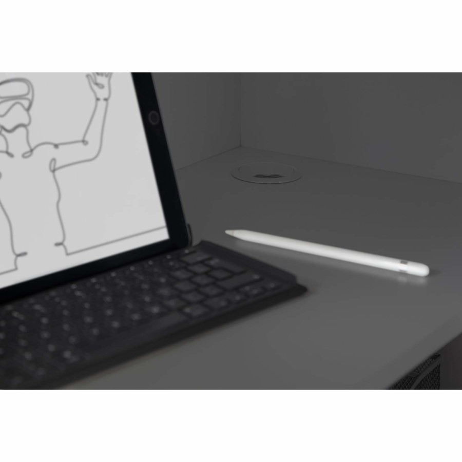 Grey High sleeper Gaming Bed With Desk and Storage - Nebula