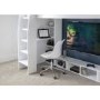 White High sleeper Gaming Bed With Desk and Storage - Nebula