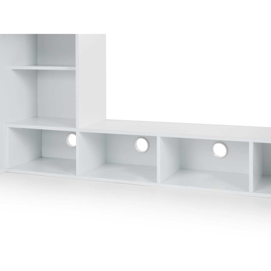 White High sleeper Gaming Bed With Desk and Storage - Nebula