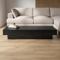 Rectangular Black Mango Wood Coffee Table - Neesha Rectangular Black Mango Wood Coffee Table - Neesha