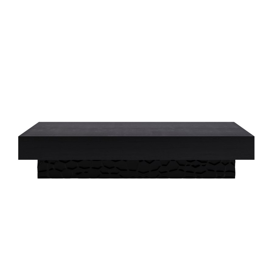 Rectangular Black Mango Wood Coffee Table - Neesha