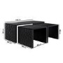 ALMOST PERFECT - Rectangular Black Solid Mango Wood Nest of 3 Coffee Tables - Neesha