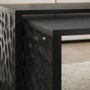 ALMOST PERFECT - Rectangular Black Solid Mango Wood Nest of 3 Coffee Tables - Neesha