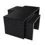 ALMOST PERFECT - Rectangular Black Solid Mango Wood Nest of 3 Coffee Tables - Neesha