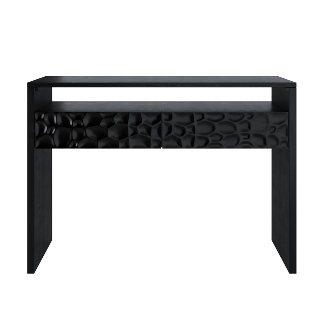 Black Solid Mango Wood Console Table with 2 Drawers - Neesha