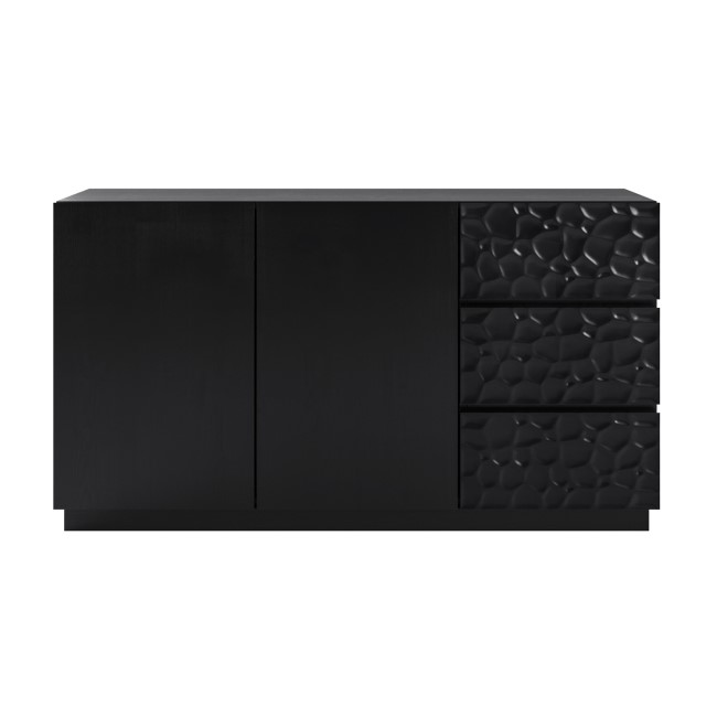 ALMOST PERFECT - Large Black Textured Solid Mango Wood Sideboard - Neesha