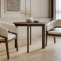 Small Round Walnut Folding Drop Leaf Extendable Dining Table - Seats 2 - 4 - Nell