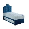 Single Guest Bed with Trundle and Mattresses in Blue - Maestro - Bedmaster