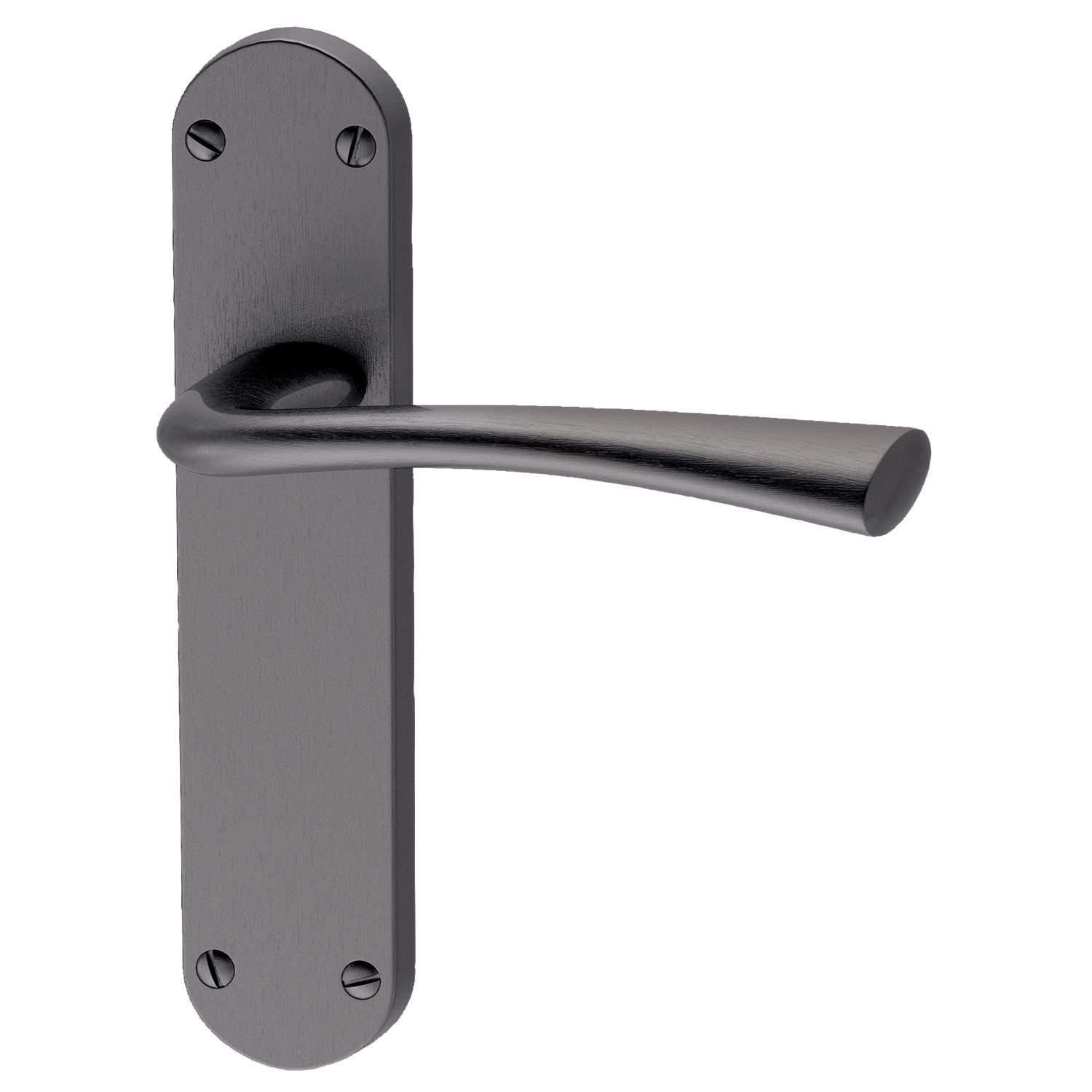 Xl Joinery Black Internal Satin Lever Fire Door Handle With Latch And Hinges Pack - 65Mm Latch - Neva